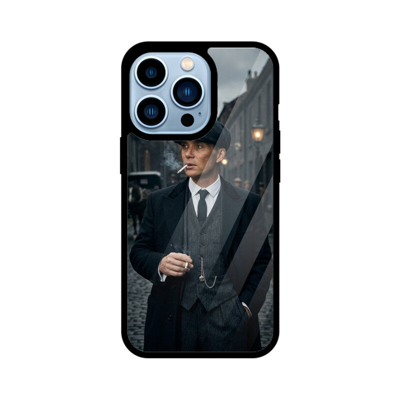 Gizmia – Designer iPhone Cases India | Artistic Covers from ₹399 - Thomas Shelby iPhone Case – Peaky Blinders Minimalist Glass Cover | Gizmia