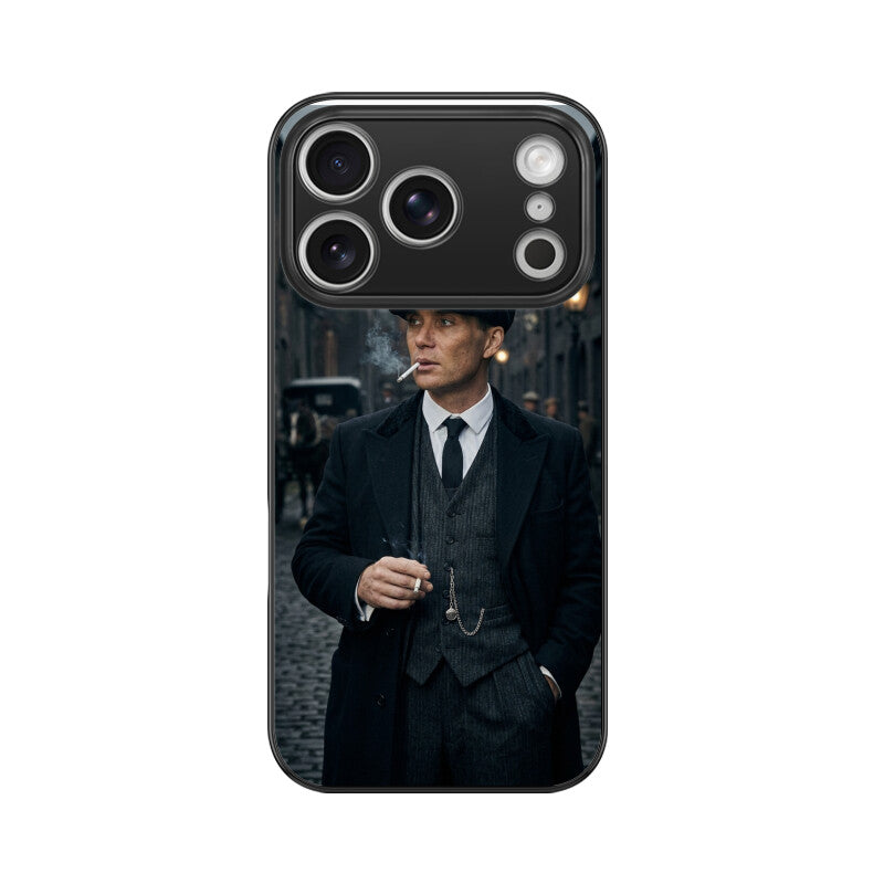 Gizmia – Designer iPhone Cases India | Artistic Covers from ₹399 - Thomas Shelby iPhone Case – Peaky Blinders Minimalist Glass Cover | Gizmia