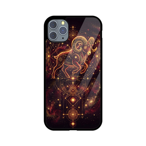 Aries iPhone Case – Fire Sign Tempered Glass Cover | Gizmia