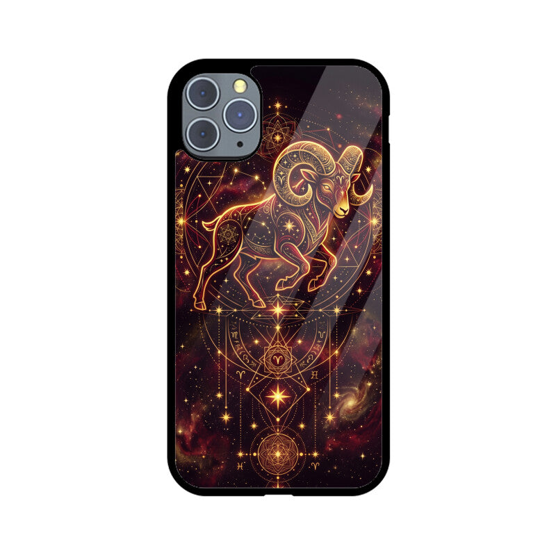 Aries iPhone Case – Fire Sign Tempered Glass Cover | Gizmia