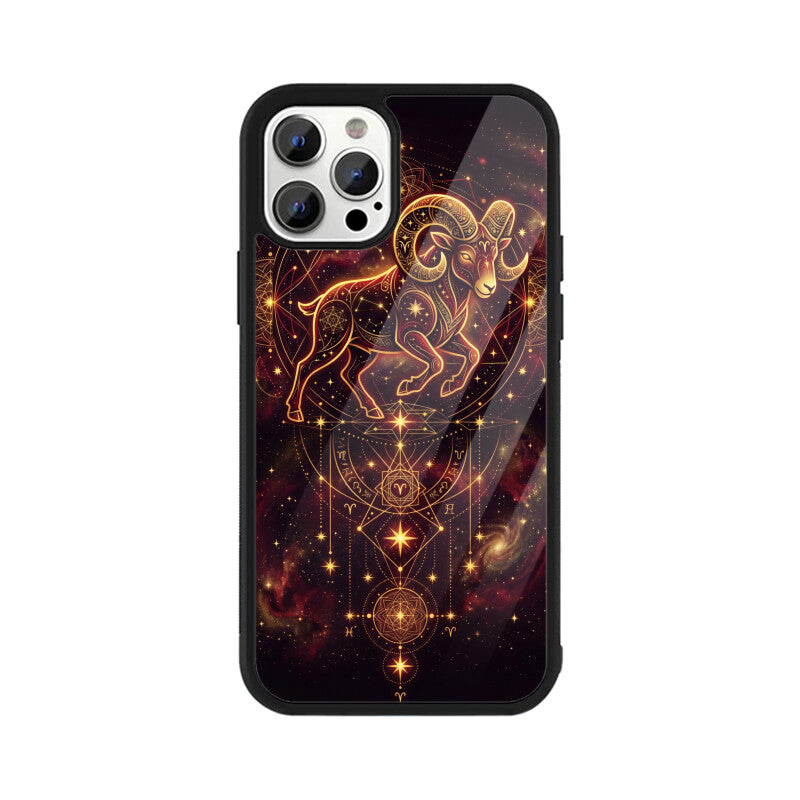 Aries iPhone Case – Fire Sign Tempered Glass Cover | Gizmia