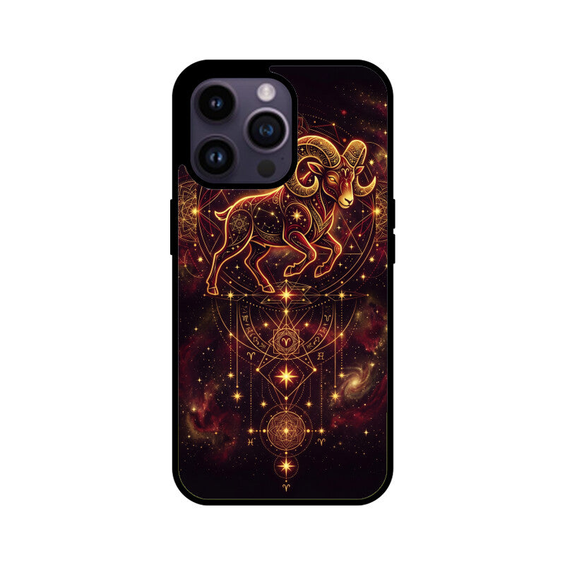 Aries iPhone Case – Fire Sign Tempered Glass Cover | Gizmia