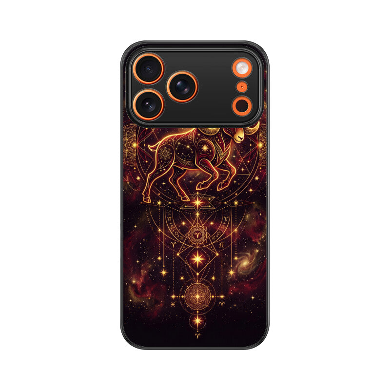 Aries iPhone Case – Fire Sign Tempered Glass Cover | Gizmia