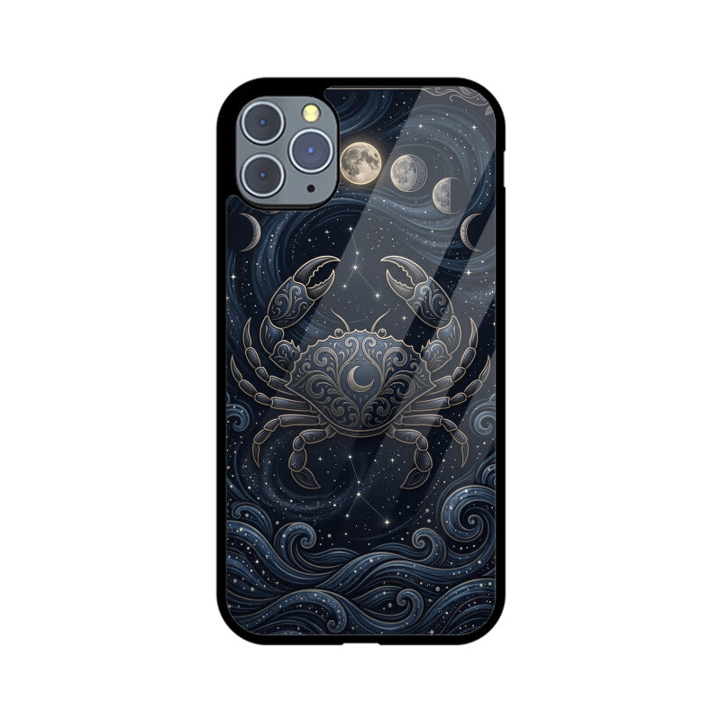 Cancer iPhone Case – Moon Child Tempered Glass Cover | Gizmia