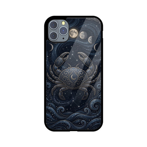 Cancer iPhone Case – Moon Child Tempered Glass Cover | Gizmia