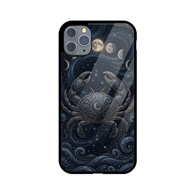 Cancer iPhone Case – Moon Child Tempered Glass Cover | Gizmia