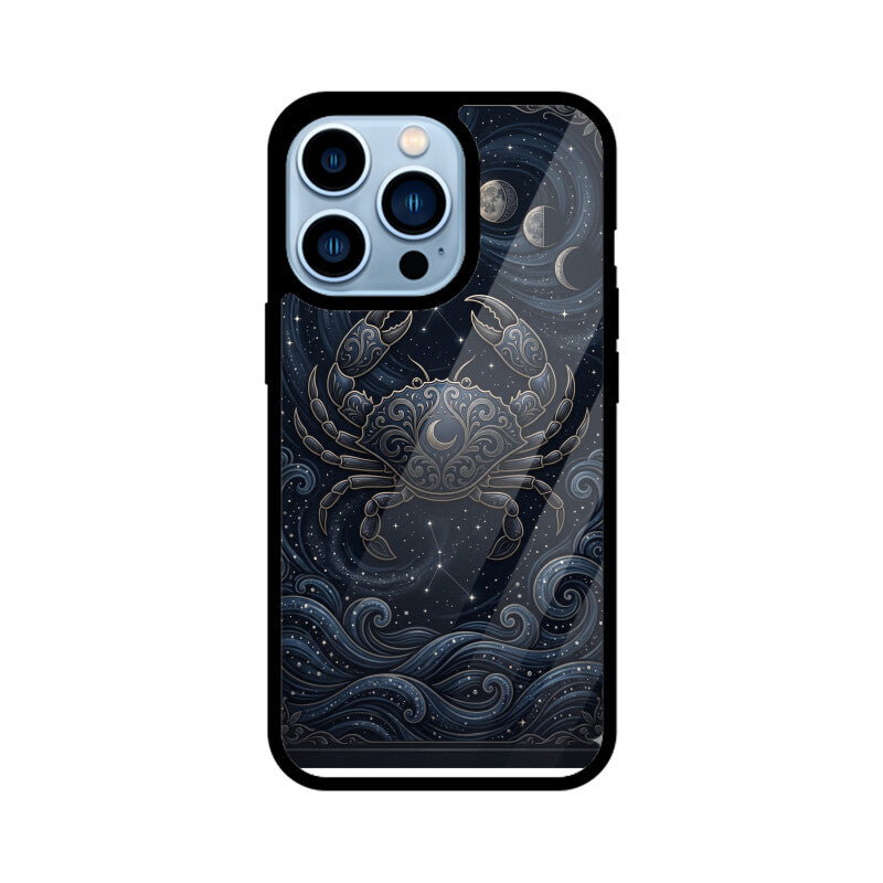 Cancer iPhone Case – Moon Child Tempered Glass Cover | Gizmia