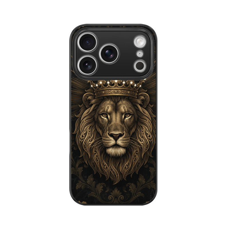 Products - Leo iPhone Case – Gold Lion Tempered Glass Cover | Gizmia