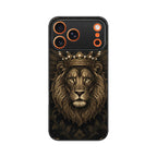 Leo iPhone Case – Gold Lion Tempered Glass Cover | Gizmia