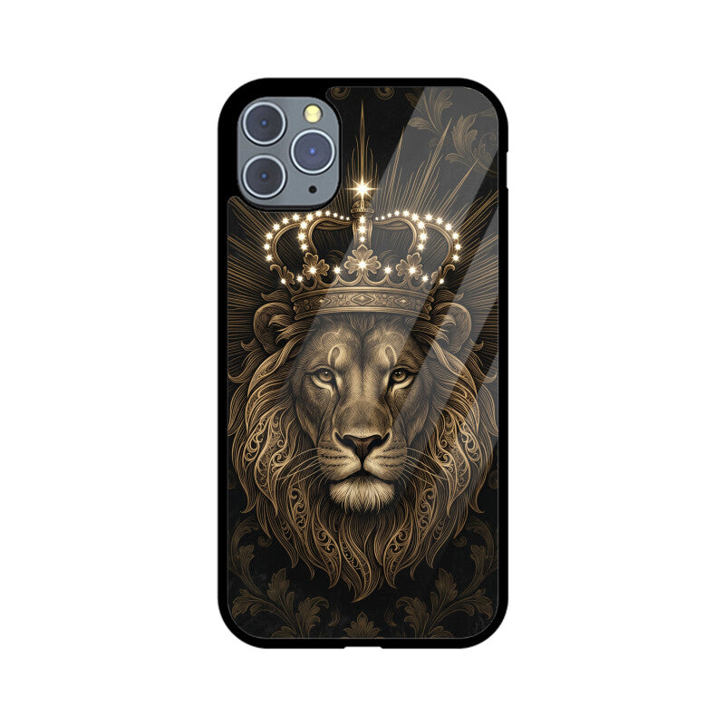 Products - Leo iPhone Case – Gold Lion Tempered Glass Cover | Gizmia