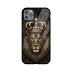 Leo iPhone Case – Gold Lion Tempered Glass Cover | Gizmia