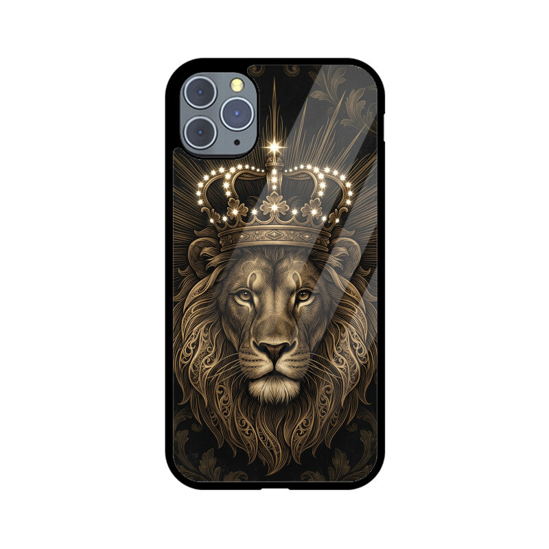 Products - Leo iPhone Case – Gold Lion Tempered Glass Cover | Gizmia