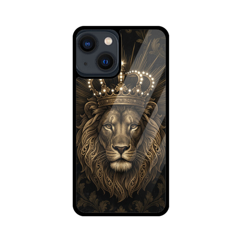 Leo iPhone Case – Gold Lion Tempered Glass Cover | Gizmia