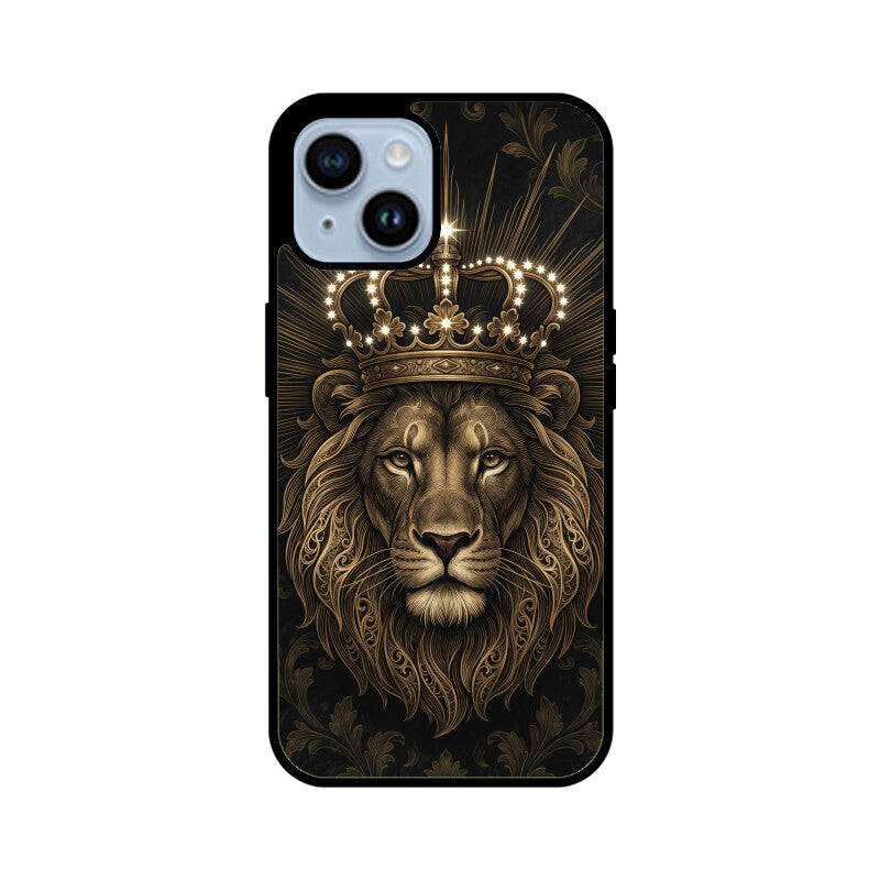 Products - Leo iPhone Case – Gold Lion Tempered Glass Cover | Gizmia