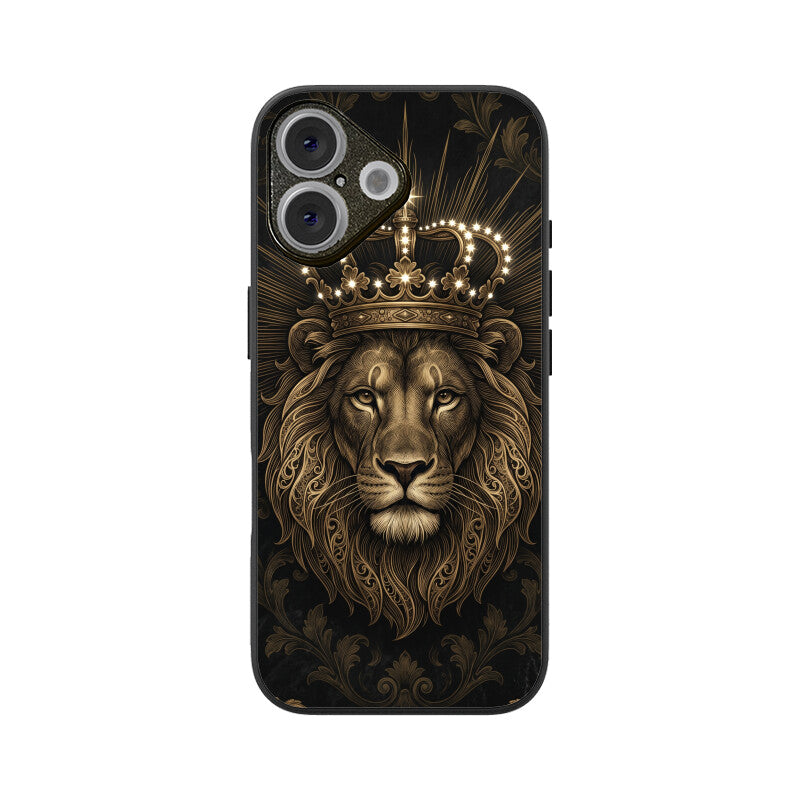 Products - Leo iPhone Case – Gold Lion Tempered Glass Cover | Gizmia