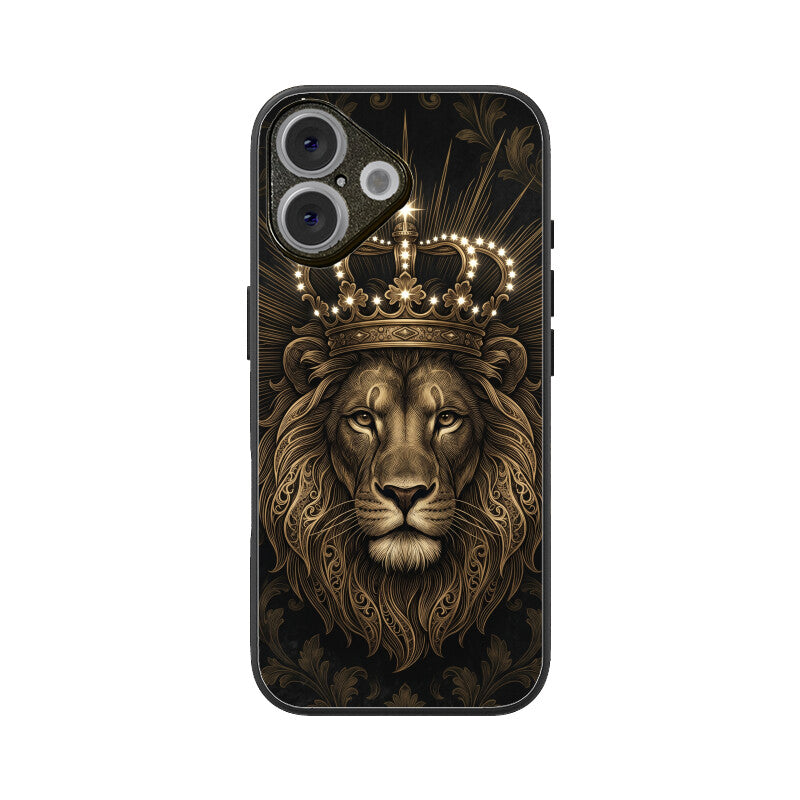 Products - Leo iPhone Case – Gold Lion Tempered Glass Cover | Gizmia