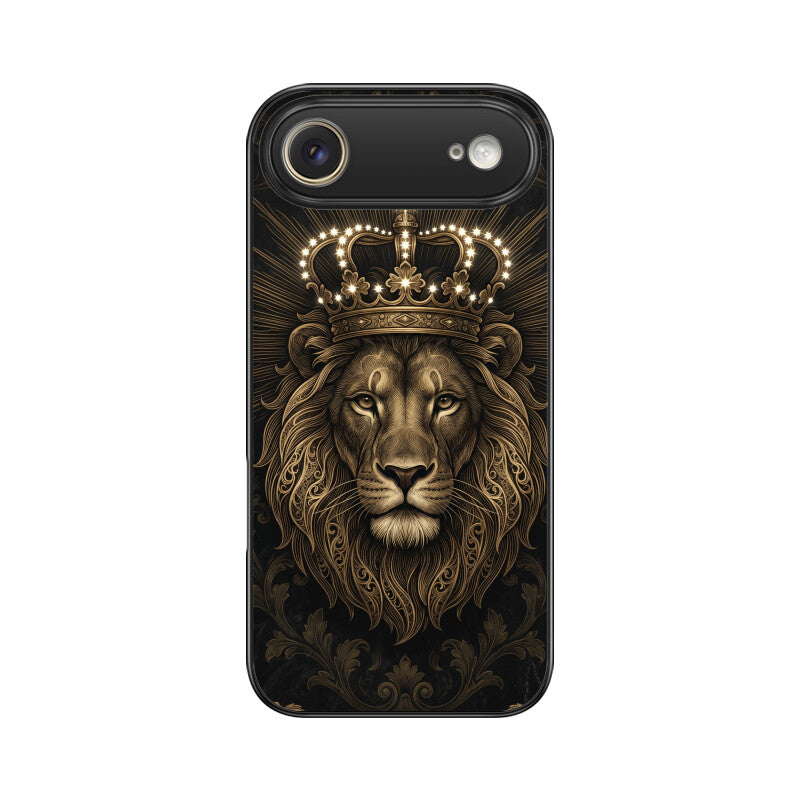 Products - Leo iPhone Case – Gold Lion Tempered Glass Cover | Gizmia