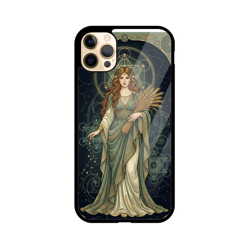 Gizmia – Designer iPhone Cases India | Artistic Covers from ₹399 - Virgo iPhone Case India – Celestial Goddess Glass Cover | Gizmia