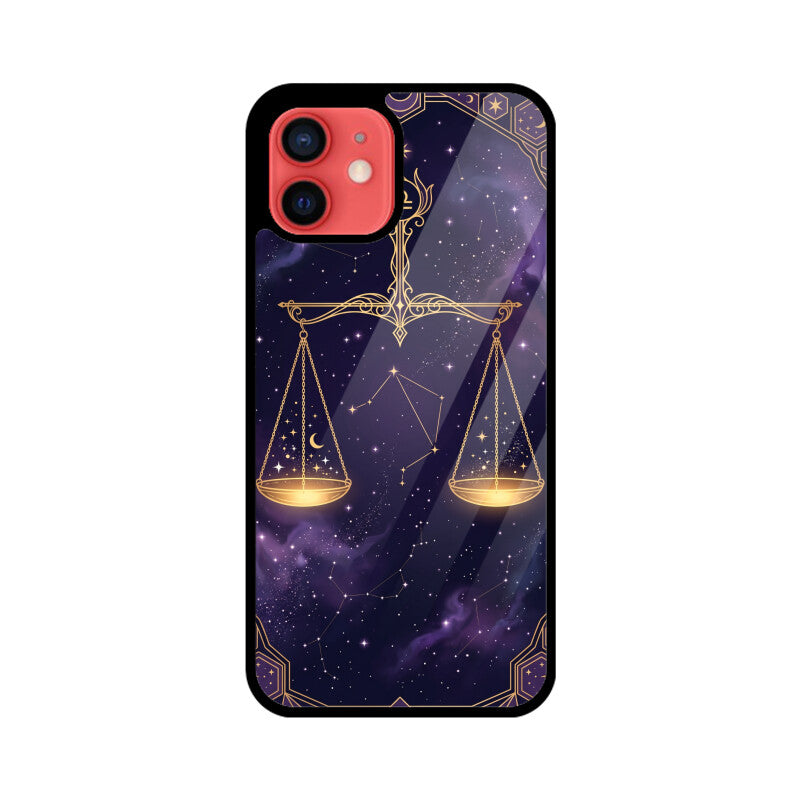 Gizmia – Designer iPhone Cases India | Artistic Covers from ₹399 - Libra iPhone Case – Cosmic Balance Tempered Glass Cover | Gizmia