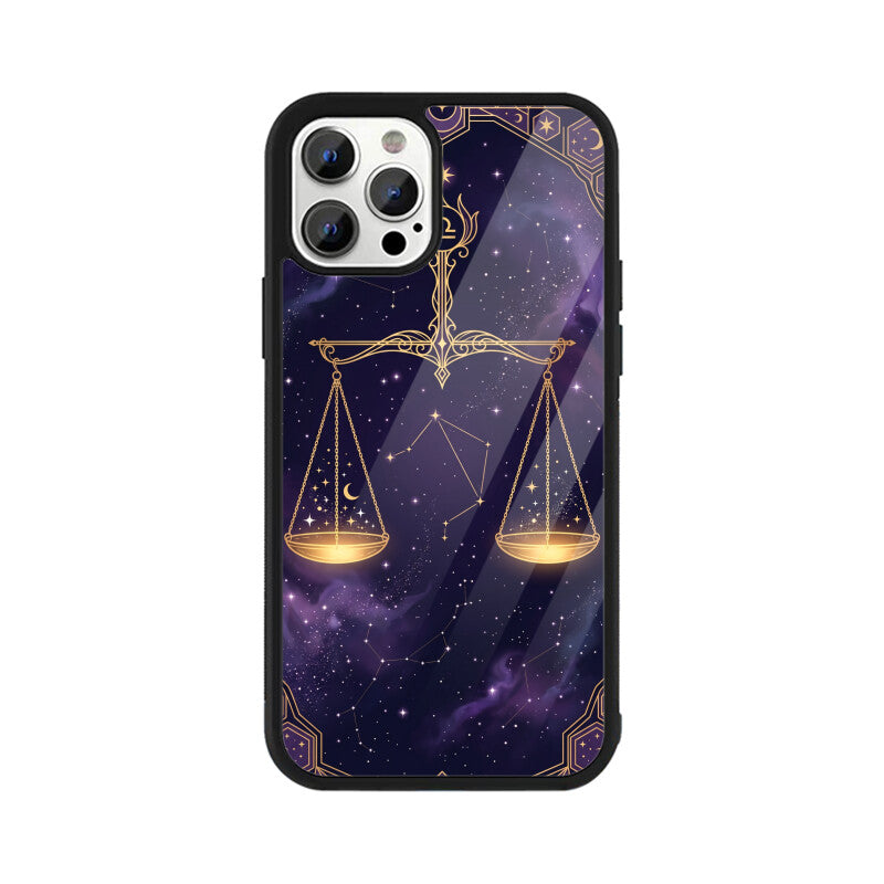 Gizmia – Designer iPhone Cases India | Artistic Covers from ₹399 - Libra iPhone Case – Cosmic Balance Tempered Glass Cover | Gizmia