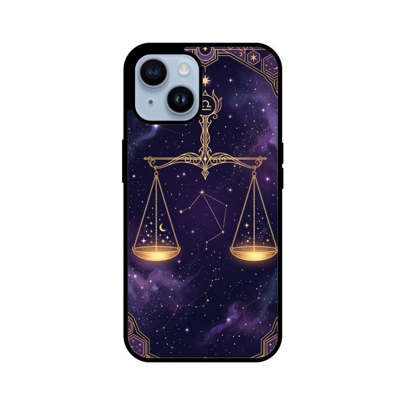 Gizmia – Designer iPhone Cases India | Artistic Covers from ₹399 - Libra iPhone Case – Cosmic Balance Tempered Glass Cover | Gizmia