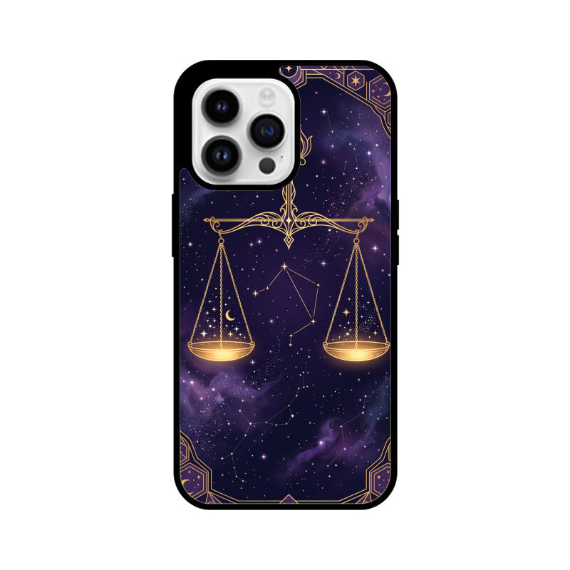 Gizmia – Designer iPhone Cases India | Artistic Covers from ₹399 - Libra iPhone Case – Cosmic Balance Tempered Glass Cover | Gizmia
