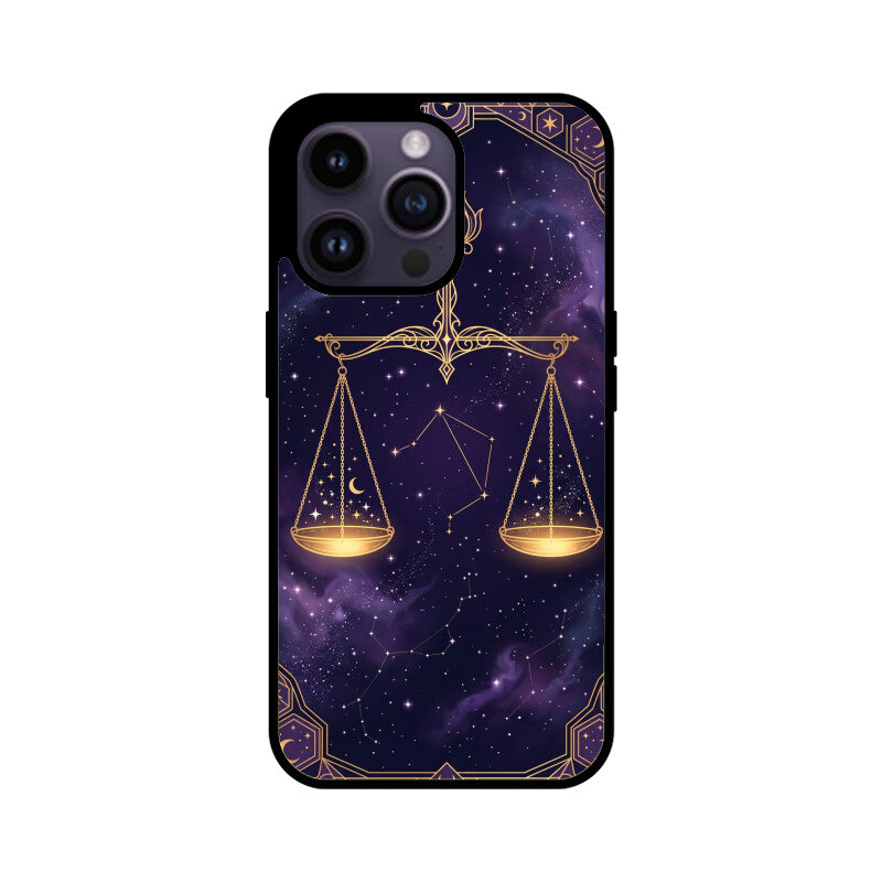 Gizmia – Designer iPhone Cases India | Artistic Covers from ₹399 - Libra iPhone Case – Cosmic Balance Tempered Glass Cover | Gizmia