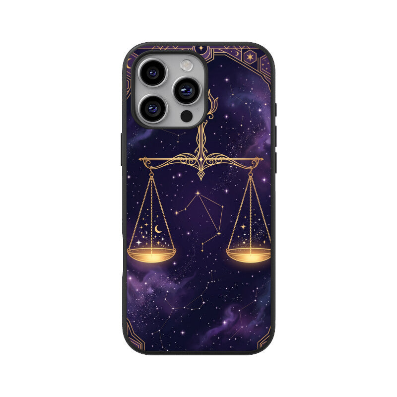 Gizmia – Designer iPhone Cases India | Artistic Covers from ₹399 - Libra iPhone Case – Cosmic Balance Tempered Glass Cover | Gizmia