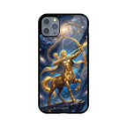 Sagittarius iPhone Case – Arrow of Stars Tempered Glass Cover | Gizmia