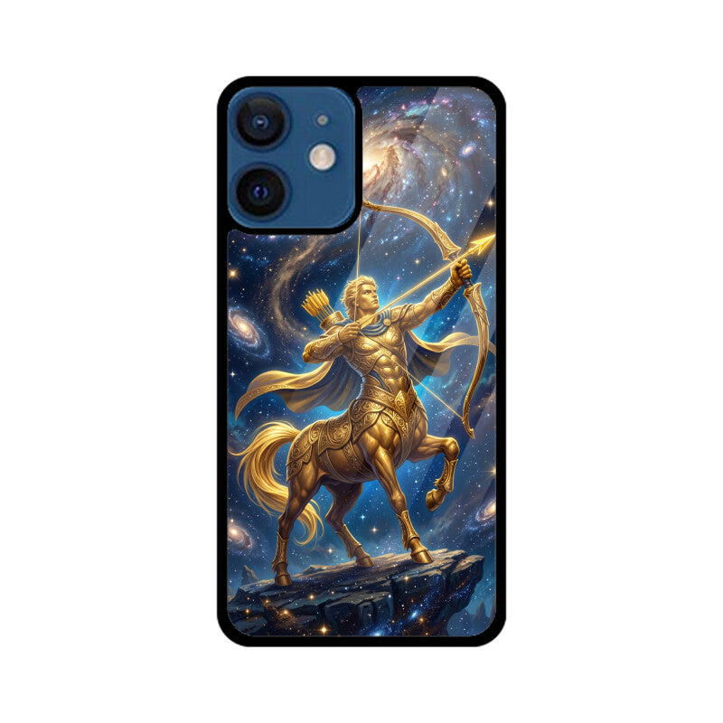 Sagittarius iPhone Case – Arrow of Stars Tempered Glass Cover | Gizmia