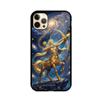 Sagittarius iPhone Case – Arrow of Stars Tempered Glass Cover | Gizmia