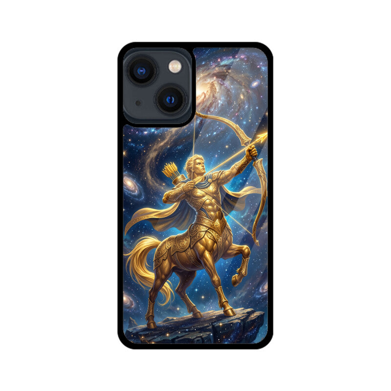 Sagittarius iPhone Case – Arrow of Stars Tempered Glass Cover | Gizmia