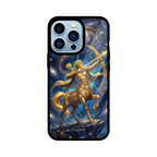 Sagittarius iPhone Case – Arrow of Stars Tempered Glass Cover | Gizmia