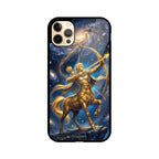 Sagittarius iPhone Case – Arrow of Stars Tempered Glass Cover | Gizmia