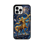 Sagittarius iPhone Case – Arrow of Stars Tempered Glass Cover | Gizmia