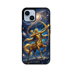 Sagittarius iPhone Case – Arrow of Stars Tempered Glass Cover | Gizmia
