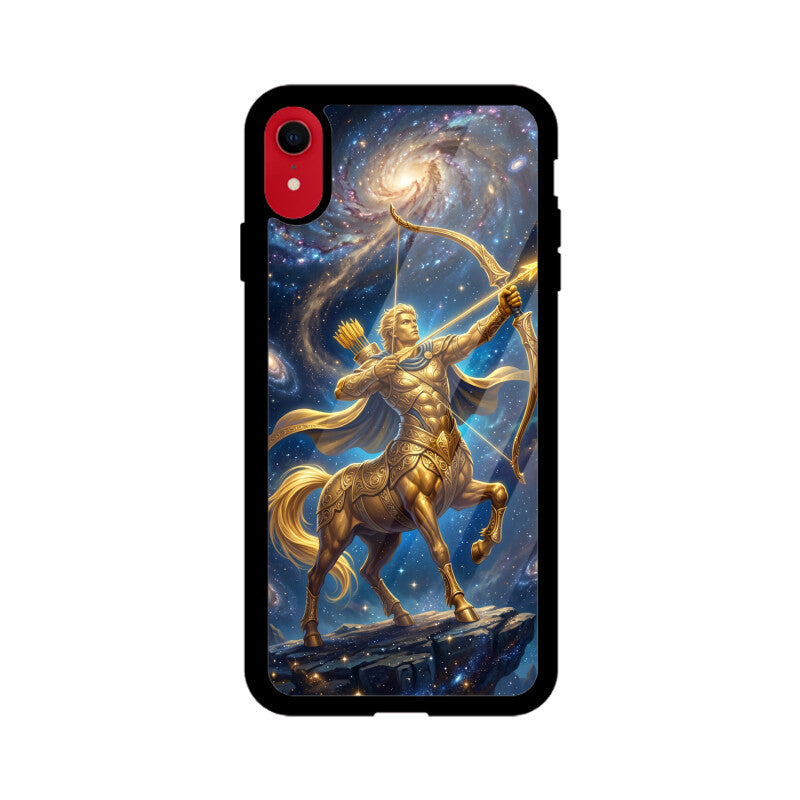 Sagittarius iPhone Case – Arrow of Stars Tempered Glass Cover | Gizmia