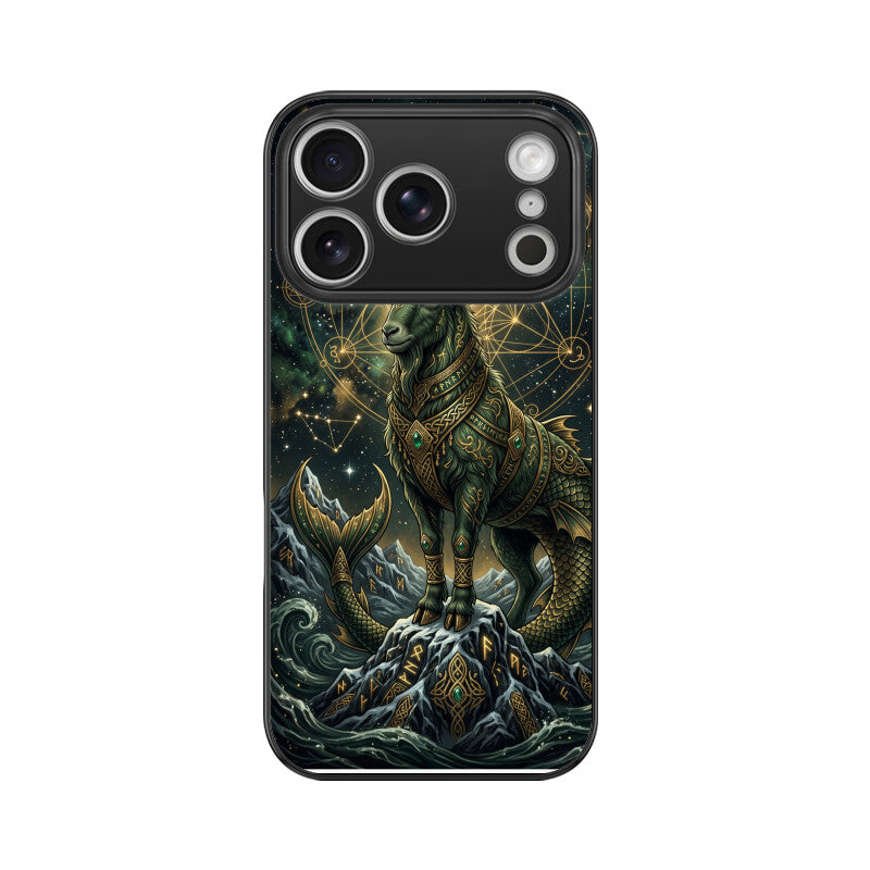 Gizmia – Designer iPhone Cases India | Artistic Covers from ₹399 - Capricorn iPhone Case – Mountain King Tempered Glass Cover | Gizmia