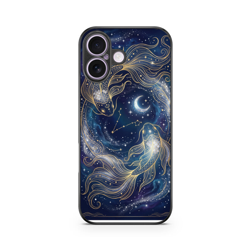 Gizmia – Designer iPhone Cases India | Artistic Covers from ₹399 - Pisces iPhone Case – Twin Fish Tempered Glass Cover | Gizmia