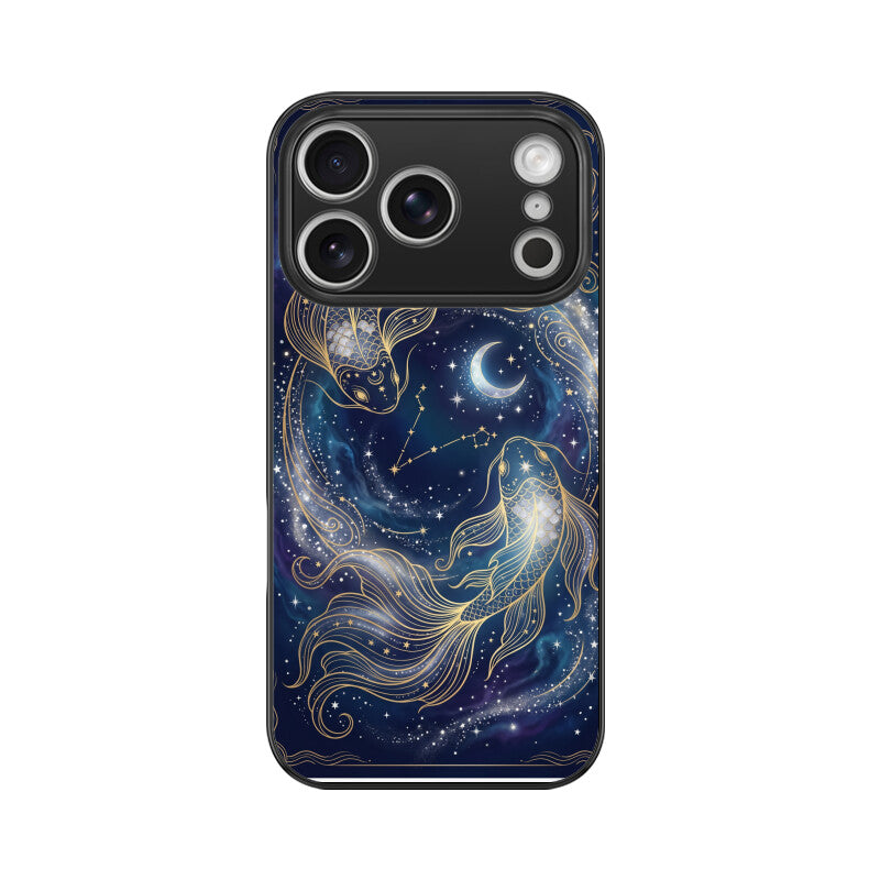 Gizmia – Designer iPhone Cases India | Artistic Covers from ₹399 - Pisces iPhone Case – Twin Fish Tempered Glass Cover | Gizmia