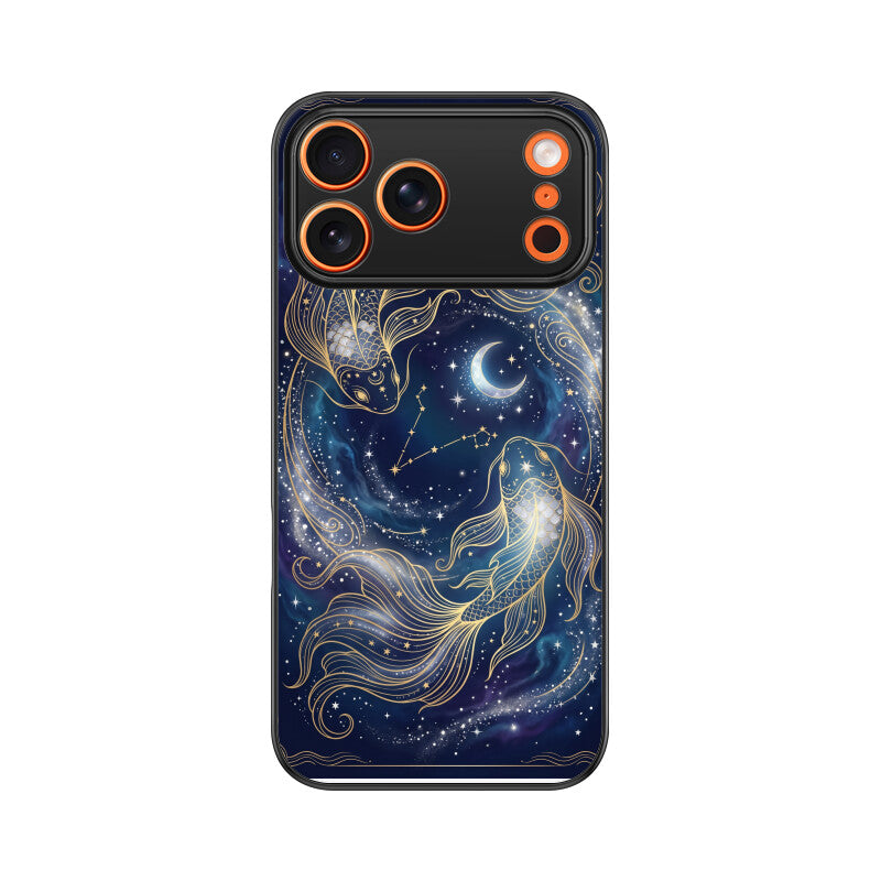 Gizmia – Designer iPhone Cases India | Artistic Covers from ₹399 - Pisces iPhone Case – Twin Fish Tempered Glass Cover | Gizmia