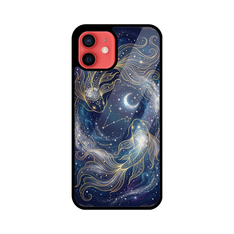 Gizmia – Designer iPhone Cases India | Artistic Covers from ₹399 - Pisces iPhone Case – Twin Fish Tempered Glass Cover | Gizmia