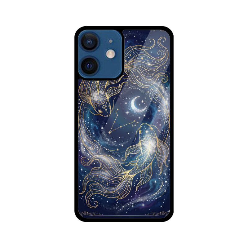 Gizmia – Designer iPhone Cases India | Artistic Covers from ₹399 - Pisces iPhone Case – Twin Fish Tempered Glass Cover | Gizmia