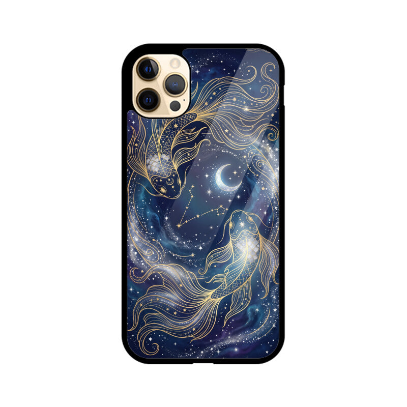 Pisces iPhone Case – Twin Fish Tempered Glass Cover | Gizmia