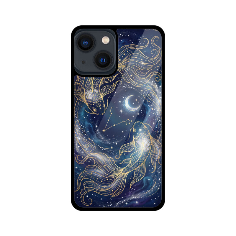 Gizmia – Designer iPhone Cases India | Artistic Covers from ₹399 - Pisces iPhone Case – Twin Fish Tempered Glass Cover | Gizmia