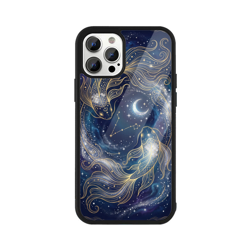 Pisces iPhone Case – Twin Fish Tempered Glass Cover | Gizmia