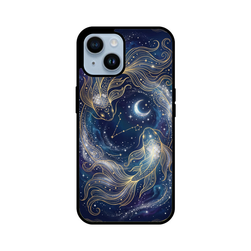 Gizmia – Designer iPhone Cases India | Artistic Covers from ₹399 - Pisces iPhone Case – Twin Fish Tempered Glass Cover | Gizmia