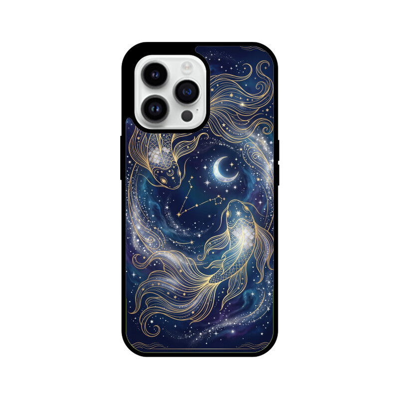 Gizmia – Designer iPhone Cases India | Artistic Covers from ₹399 - Pisces iPhone Case – Twin Fish Tempered Glass Cover | Gizmia