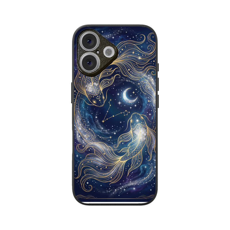 Gizmia – Designer iPhone Cases India | Artistic Covers from ₹399 - Pisces iPhone Case – Twin Fish Tempered Glass Cover | Gizmia
