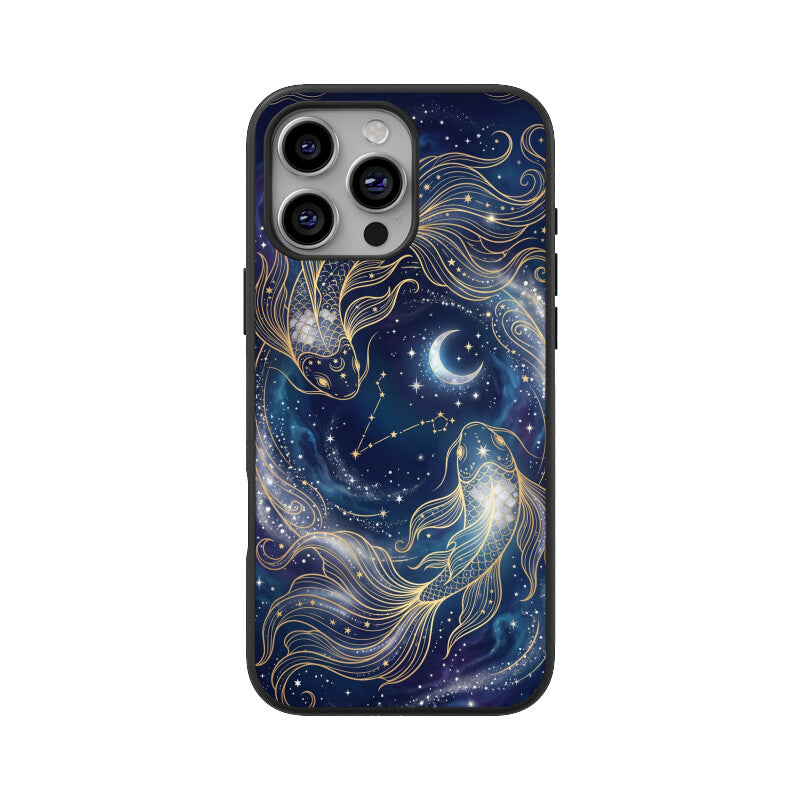 Gizmia – Designer iPhone Cases India | Artistic Covers from ₹399 - Pisces iPhone Case – Twin Fish Tempered Glass Cover | Gizmia